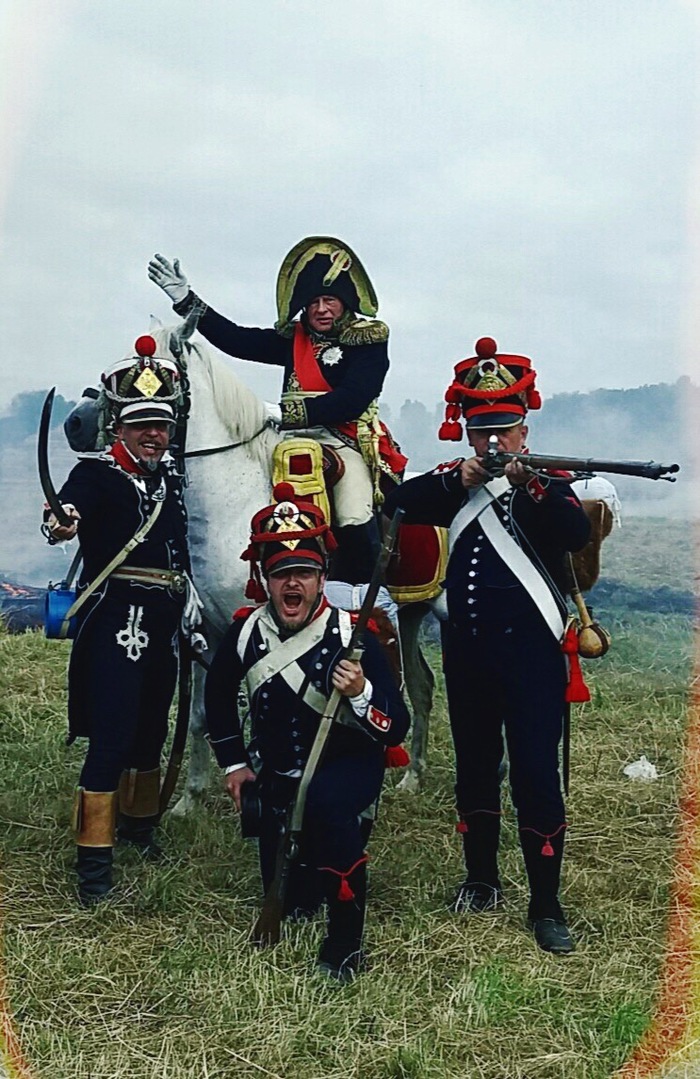 O.V. Sokolov, aka Sir with his faithful soldiers - My, Borodino, , French people, Napoleon, , Historical reconstruction, The photo