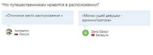 What do travelers like about a location? - Booking, Screenshot, Review, , Sick bastard, Belarusians