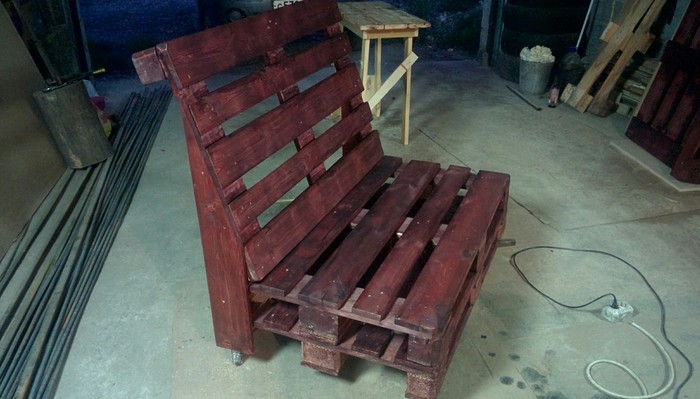 4 pallets. - My, Carpenter, Pallet, Sofa, Lamp, Pedestal, Tree, Needlework without process, Longpost, Pallets