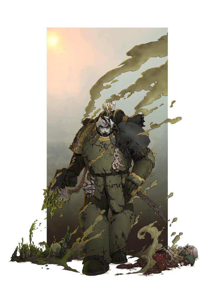 Чумной десантник - Warhammer 40k, Wh Art, Plague marine