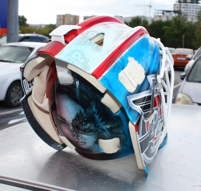 Drawing on a hockey helmet - My, Airbrushing on the helmet, Tyumen, Airbrushing72, Airbrushing, , Tyumenaero, Longpost