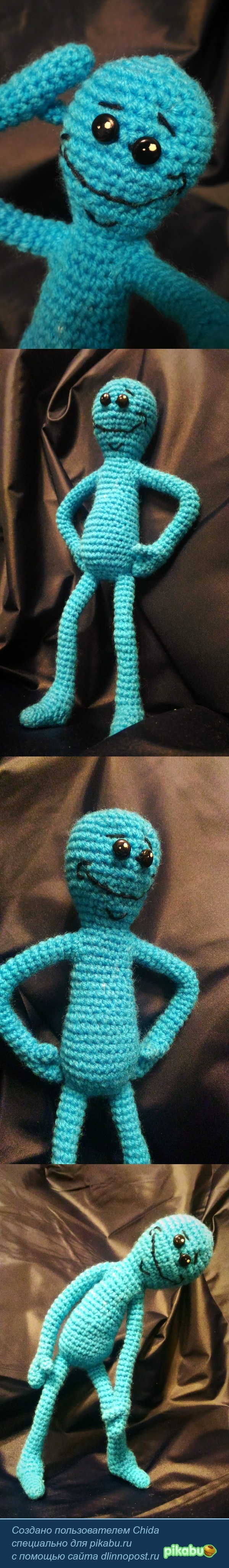 I'm Mr. Meeseeks, look at me! - My, Mr. Misix, , Rick and Morty, Amigurumi, Needlework without process, Longpost