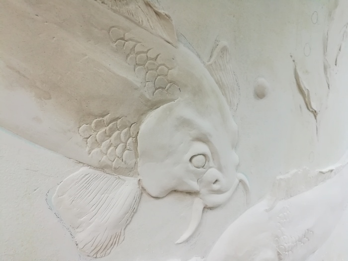 Bas-relief (part 2). - My, Bas-relief, With your own hands, Needlework with process, A fish, Pearl, Octopus, Surprise, Video, Longpost