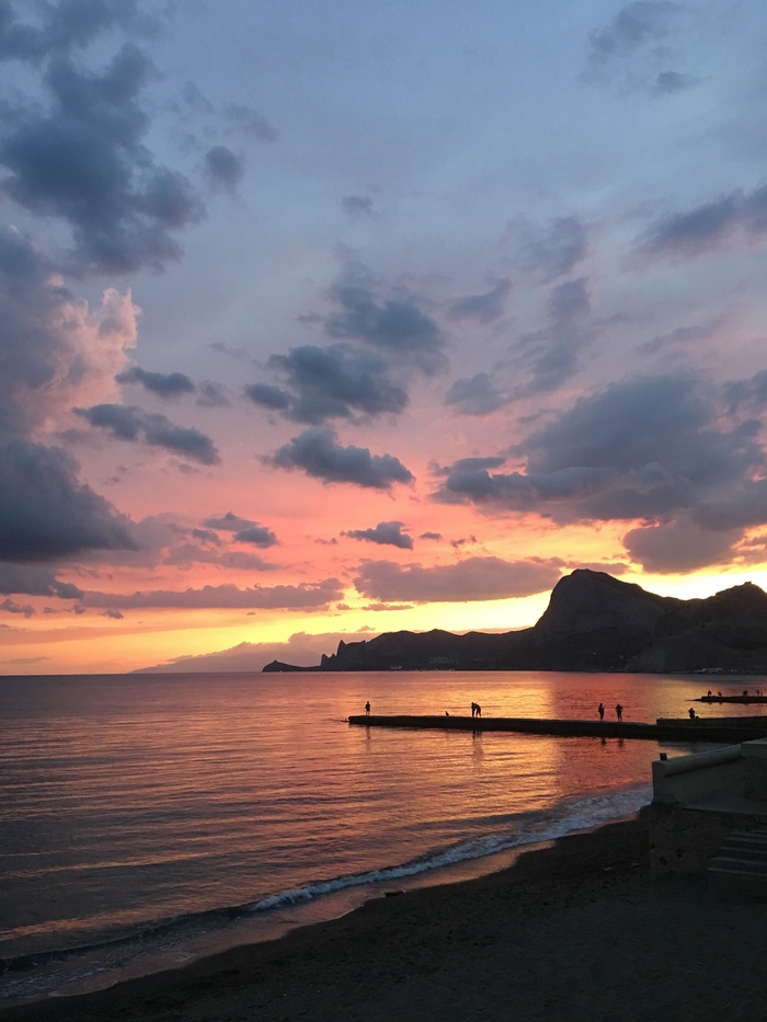 Sunset. - Crimea, Sunset, The city of Sudak