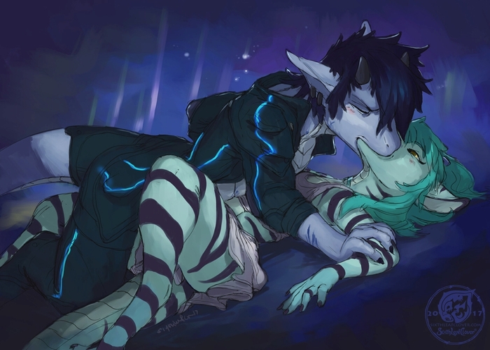 This Broken World - Furry, Art, Anthro, The Dragon, Kiss, Sixthleafclover