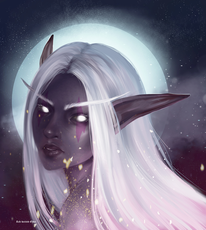 Night elf - My, Wow, World of warcraft, Art