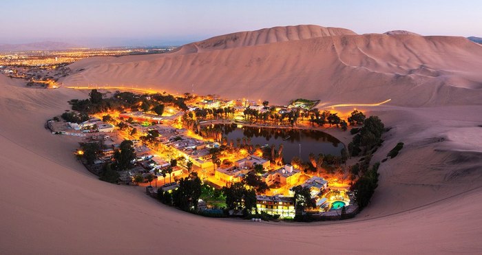 Town lost in the sand dunes - Huacachina, Peru, Dune, Sandboarding, World around us, Peace