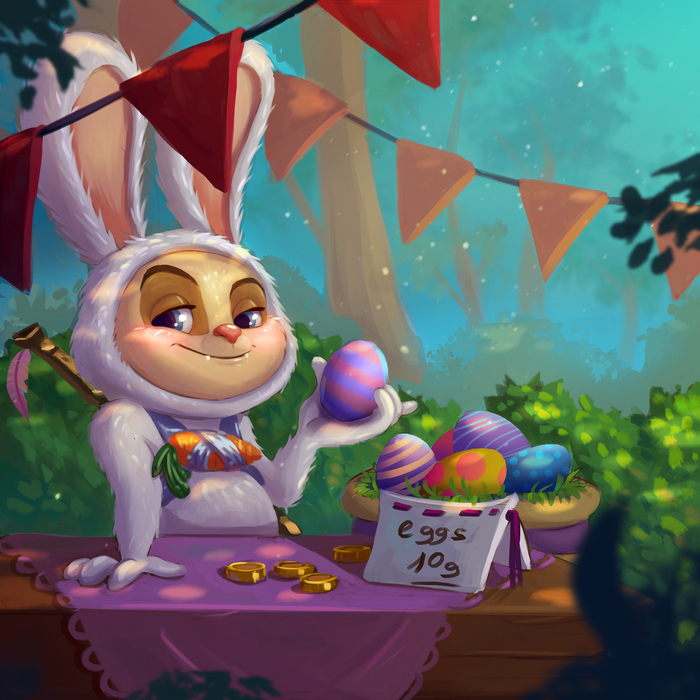 Cottontail Teemo - My, League of legends, LOL, Teemo, Polaroid, Drawing, Digital, Photoshop
