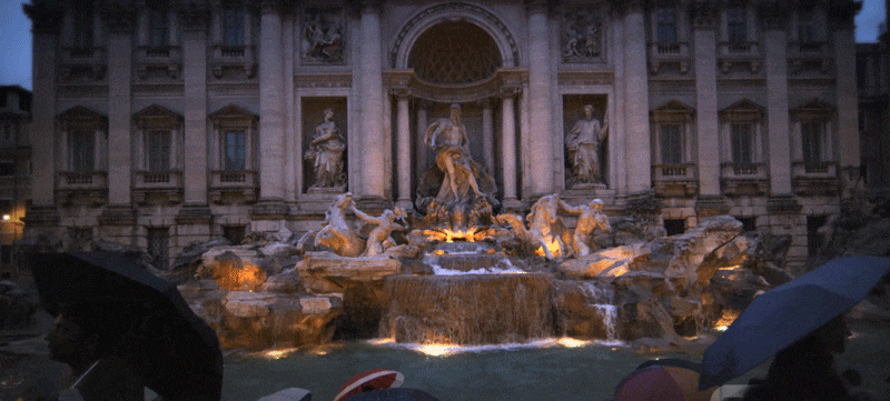 Relax, look at the fountain. - Fountain, GIF, Text, Trevi Fountain