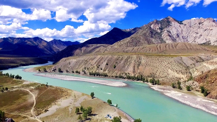 The confluence of the Chuya and Katun rivers in Altai. Summer - 2017. Part - 24. - My, Altai, Mountain Altai, , Chuya, Katun, Video, Altai Republic
