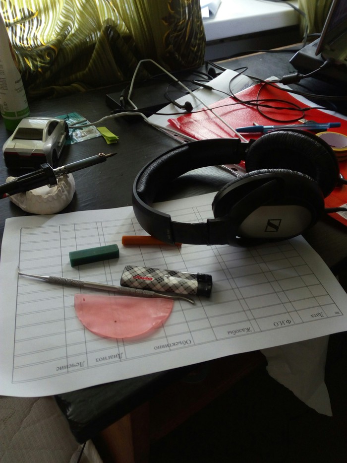 Collective farm headphone repair - My, Repair, Repair of equipment, Headphones, Sloppiness, Longpost