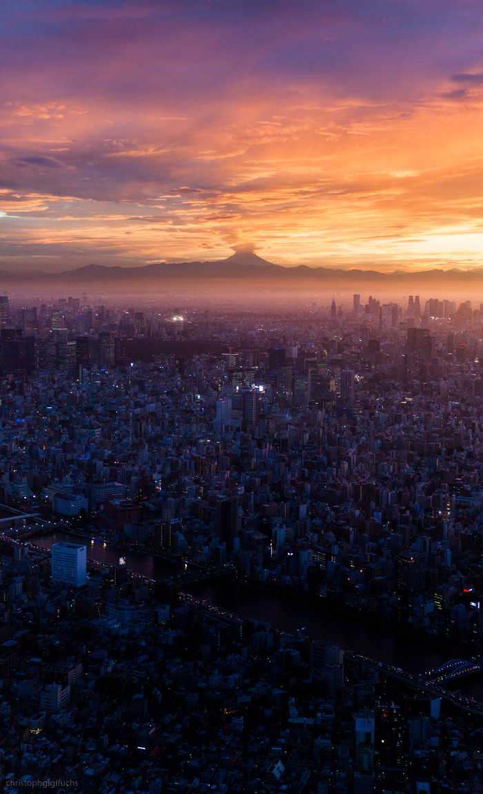 Sunset over Tokyo - Sunset, Tokyo, Japan, Town, beauty