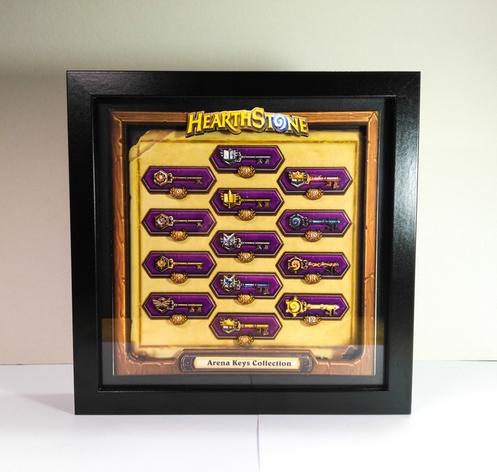 Collect them all! Hearthstone Arena Keys. - My, Hearthstone, Blizzard, Diorama, Needlework without process, Painting, With your own hands, Longpost