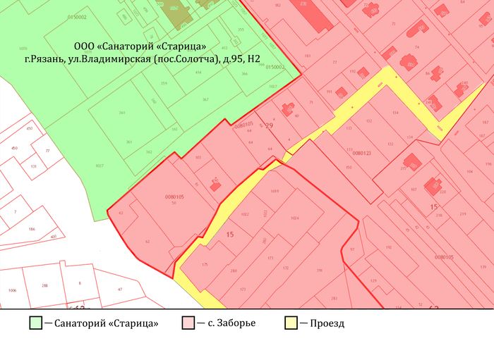 Кадастровая карта заборье рязань