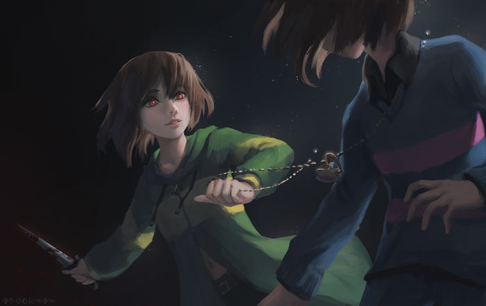 Right where it belongs - Undertale, Frisk, Chara, Арт, Игры