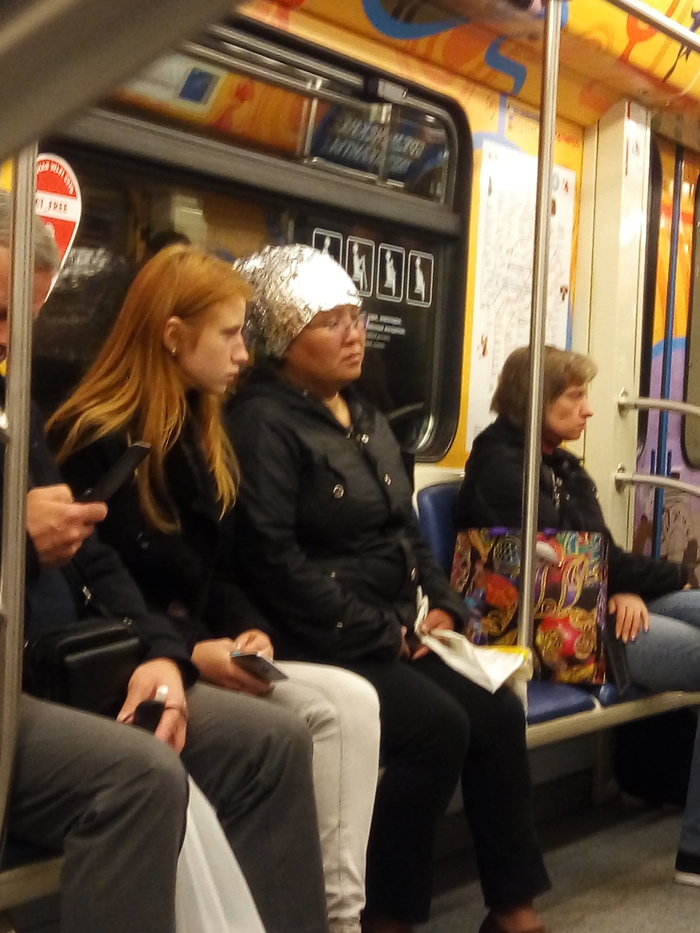 foil cap - Public transport, Foil hat, My