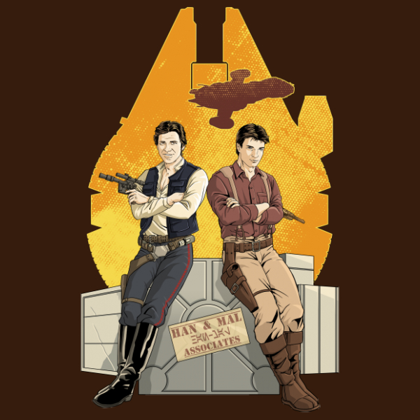 2 legendary captains, 2 legendary ships - Star Wars, Serenity, Millennium falcon, Malcolm Reynolds, Han Solo, Crossover, The series Firefly, Crossover