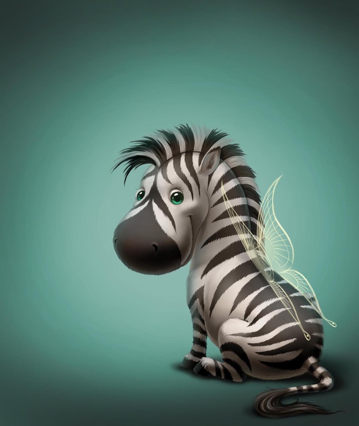 zebra - My, Computer graphics, Photoshop master, zebra, Wings, Smile, Milota, Longpost