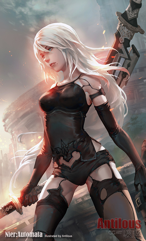 NieR Automata A2 - Art, NIER Automata, Yorha unit No 2 type a, Antilous chao