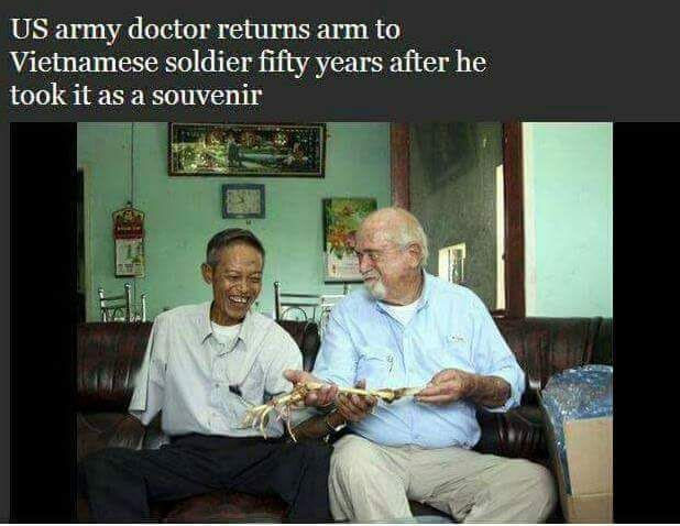 American military doctor returns hand to Vietnamese soldier - 9GAG, Vietnam