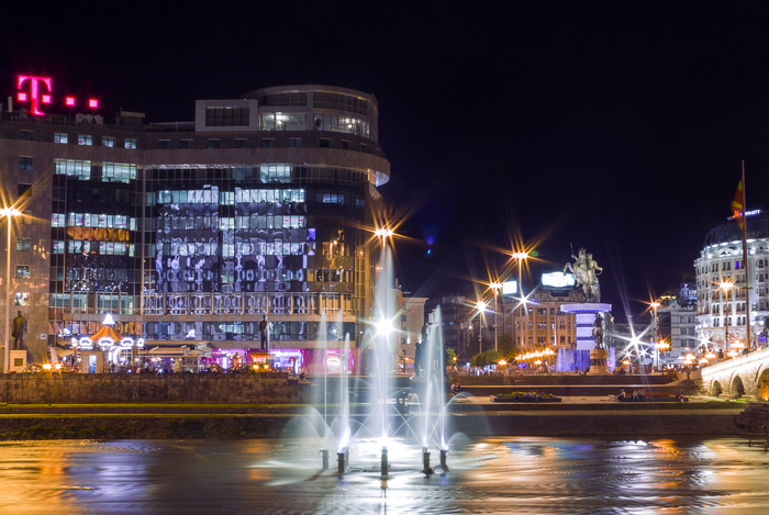 Skopje, Macedonia - My, Skopje, Macedonia, River, Fountain, Town, Excerpt, Canon, Evening