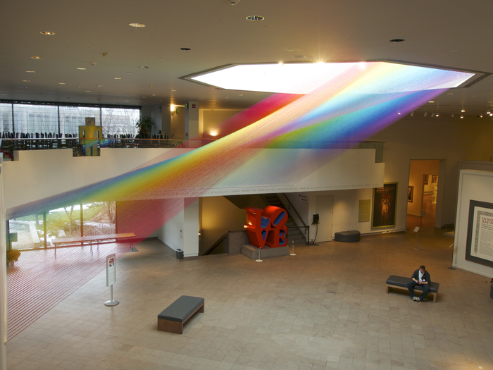 Thread rainbow. - Rainbow, Installation, Art, The photo, Not mine, Longpost