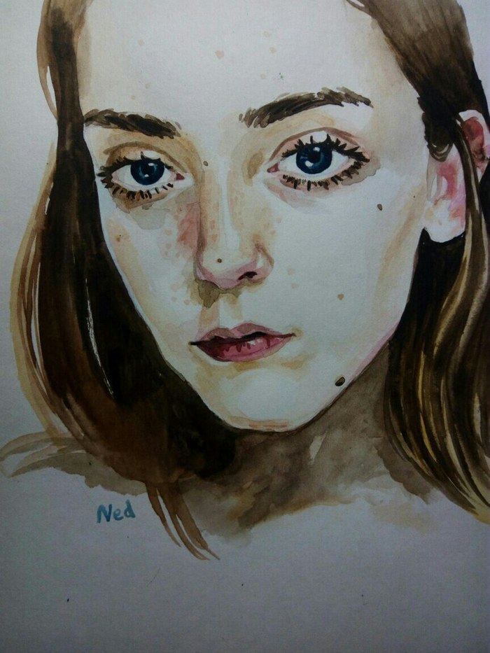 My watercolors - My, Drawing, Portrait, Watercolor, Portraits of people, Longpost