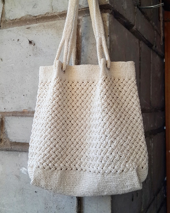 Knitted bag 2 - My, Needlework without process, Crochet, Сумка, Longpost, Knitting