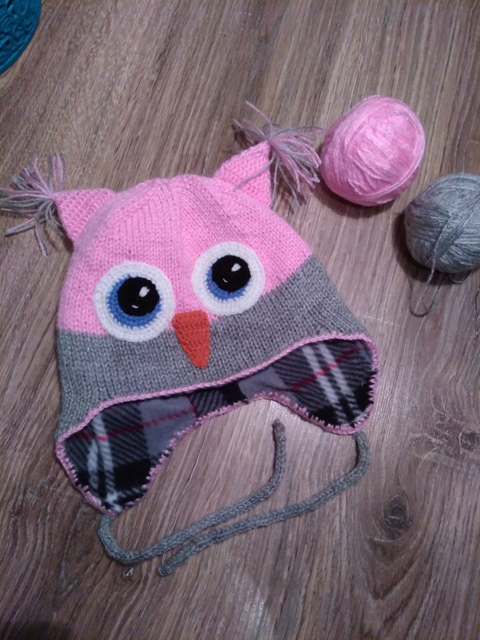 Winter owl hat - My, , Cap, Knitting to order, Knitting, , Republic of Belarus, Longpost