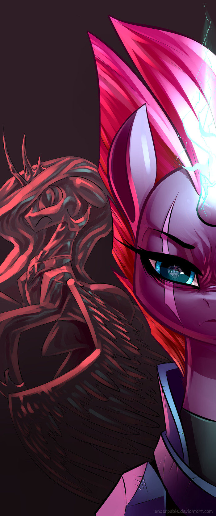 In The Eye Of The Tempest My Little Pony, Ponyart, Tempest Shadow, Princess Celestia, Twilight Sparkle, My Little Pony: The Movie, , Underpable