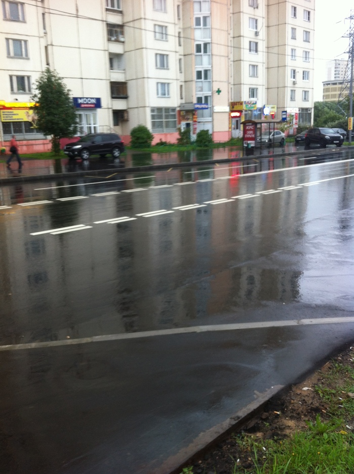 Lane for reverse traffic in South Butovo - Подмосковье, SZAO, South Butovo, Markup, Road, My