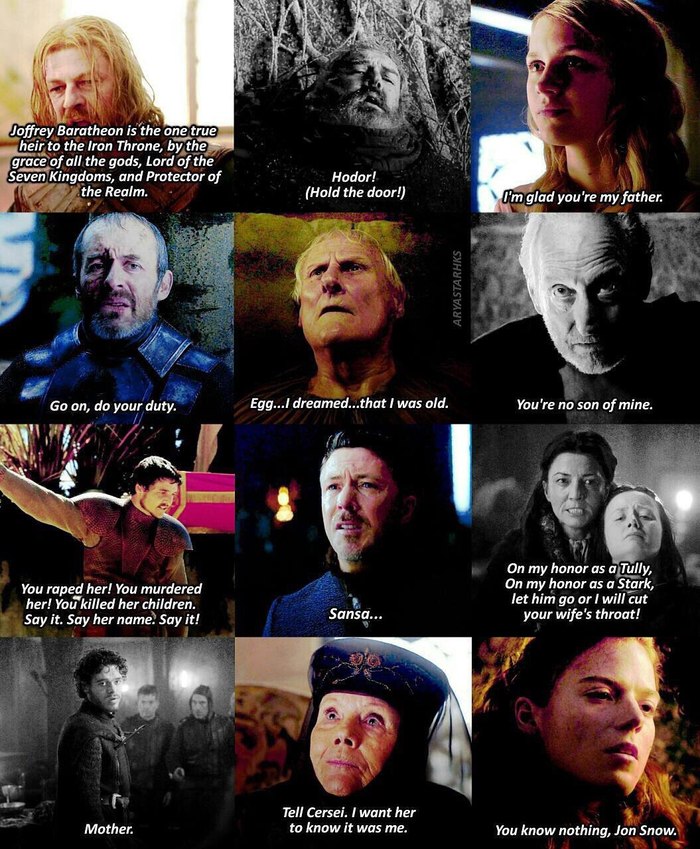 Last words from Game of Thrones characters - Game of Thrones, Death, Ned stark, Hodor, Myrcella Baratheon, Spoiler