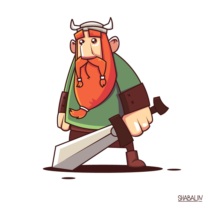 Viking - My, Викинги, Characters (edit), Illustrations, Drawing, Digital drawing