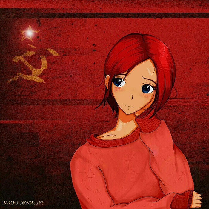 Adult Ulyanka - Visual novel, Endless summer, Art, Ussr-Tyan, Ulyana