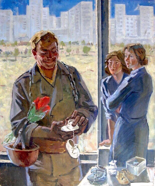 Картина Елены Тимониной Сын родился, 1979 год - Картина, Искусство