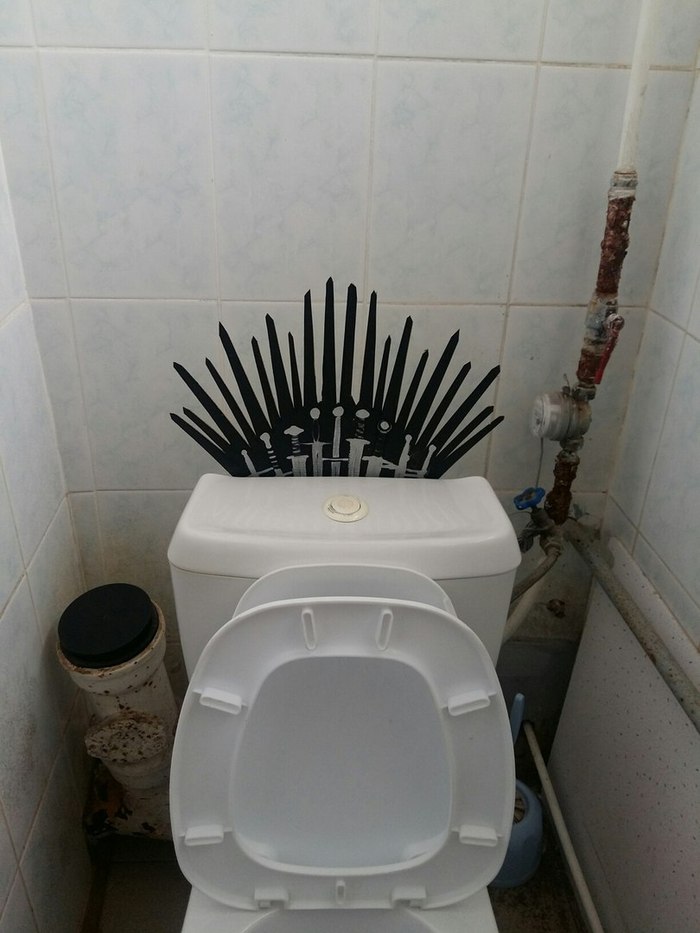 When you want to feel like a king on the Iron Throne - My, Game of Thrones, Handmade, Humor, Toilet humor