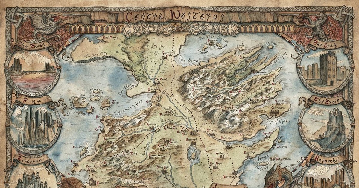 День карт несуществующих земель. Карта Вестероса. Карта игры престолов.