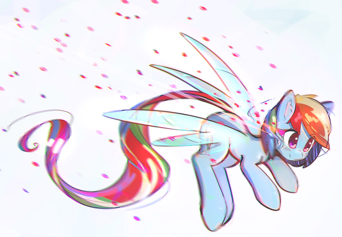 Flyinginandoutofsight - My Little Pony, PonyArt, Rainbow Dash, Mirroredsea