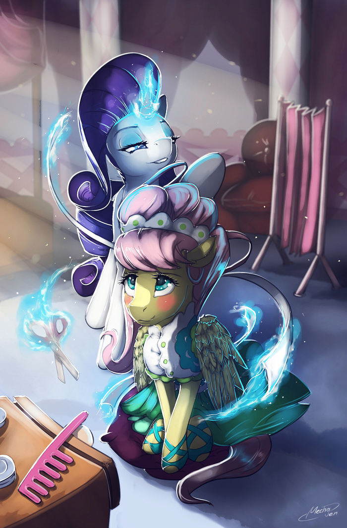 Rarity work in progress by Mechagen - My little pony, Rarity, Fluttershy, Mechagen