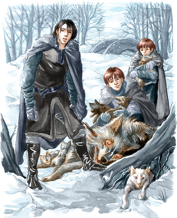 Artwork for A Song of Ice and Fire By Jenny Dolfen - Game of Thrones, PLIO, Jon Snow, Starkey, Theon Greyjoy, Art, Longpost