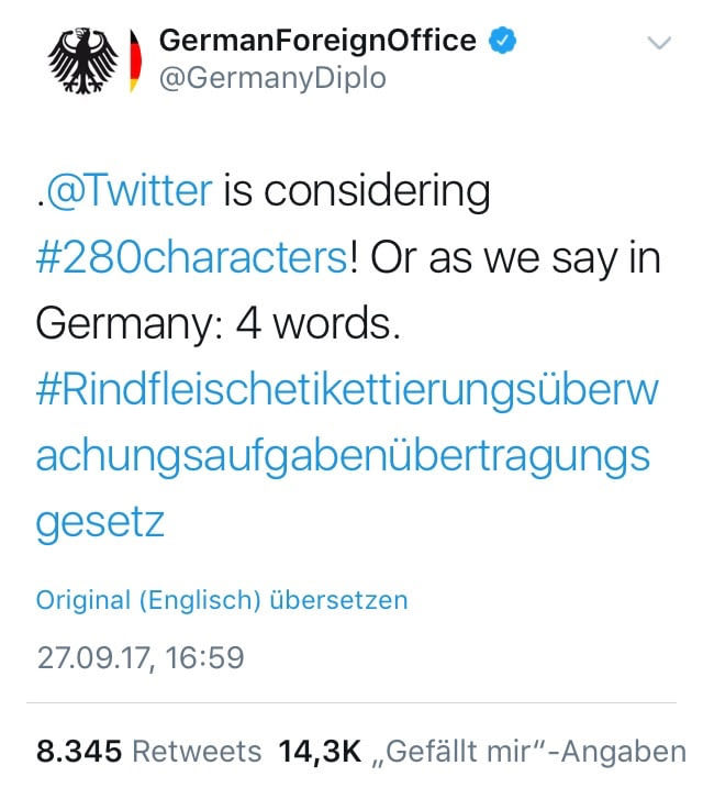 German Ministry of Foreign Affairs - Twitter, Translation, Germany, The words