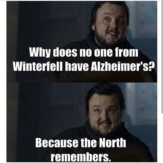 Почему ни у кого в Винтерфелле нет болезни Альцгеймера? Потому что север помнит