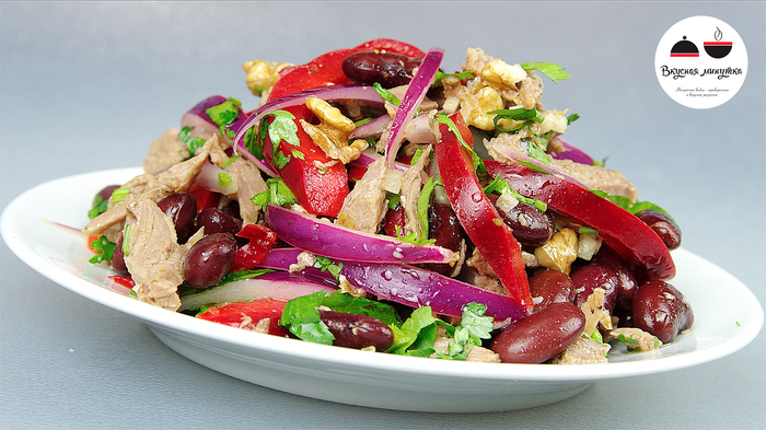 Salad TBILISI. The recipe is requested by everyone who tries it! - My, Food, Cooking, Recipe, Delicious minute, Salad, Festive table, Video