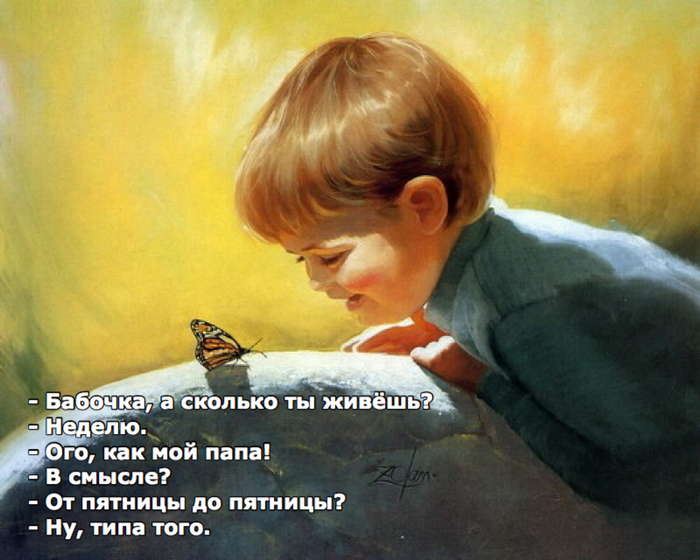 Butterfly and boy. - My, Butterfly, Boy, Conversation, A life, Picture with text, Drawing
