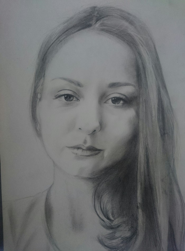 I'm learning to draw, I ask for help from professionals - Portrait by photo, My, Drawing