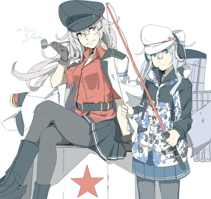 Comrade Tiny One Kantai Collection, Verniy, Gangut, Hibiki, , Anime Art, Saury event, 