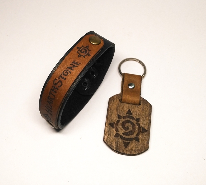 Made a couple of souvenirs for the participants of the Hearthstone tournament. - My, Hearthstone, Leather products, Handmade, With your own hands, Longpost