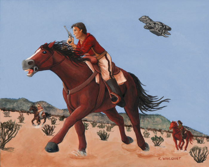 space western - Serenity, Malcolm Reynolds, Western film, Science fiction, Art, Horses, The series Firefly