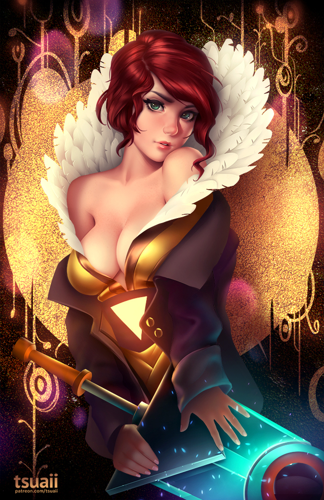 Red Pin-Up - Red, Art, Tsuaii, Supergiant Games, Game Transistor