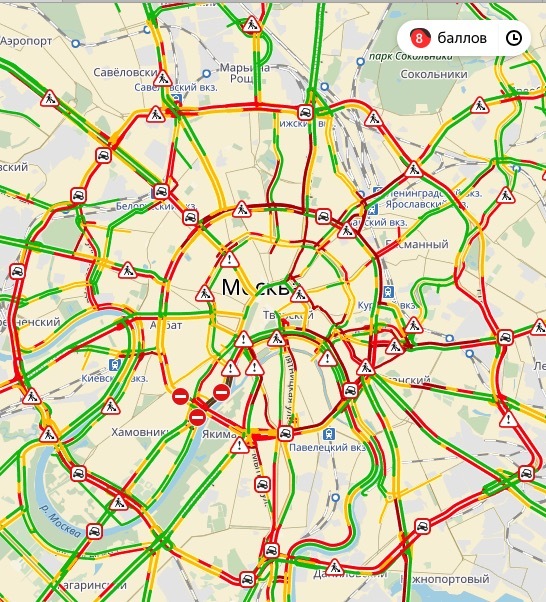 Пробки в москве по часам